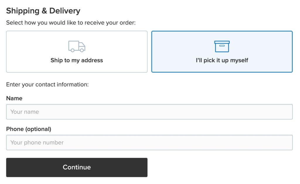 Ecwid Shipping and Delivery Front End With Pickup