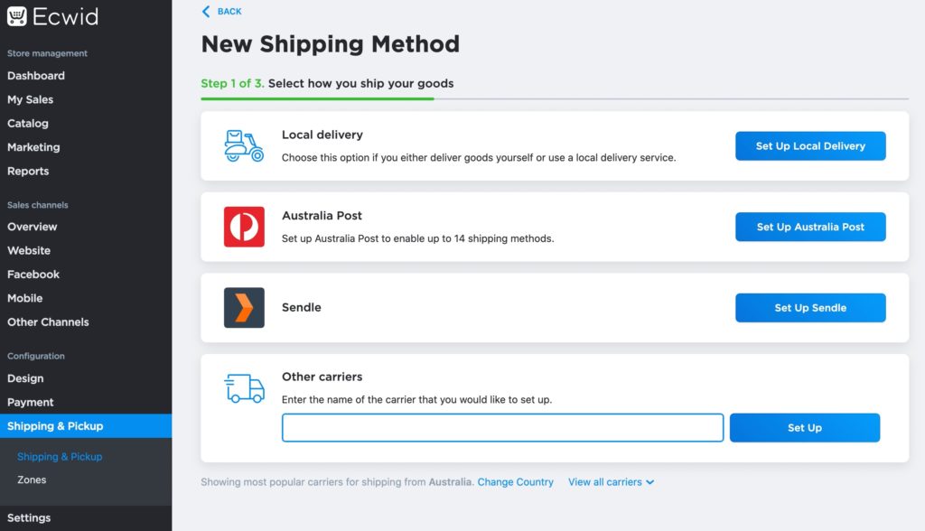 Add shipping and delivery options
