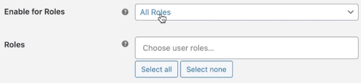 Choose what user roles to collect reviews from