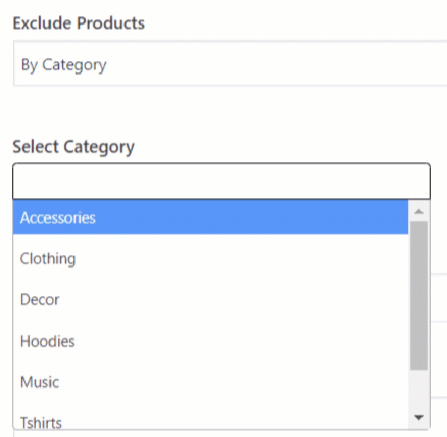 Exclude by Category